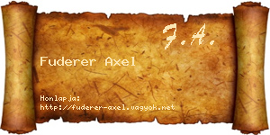 Fuderer Axel névjegykártya